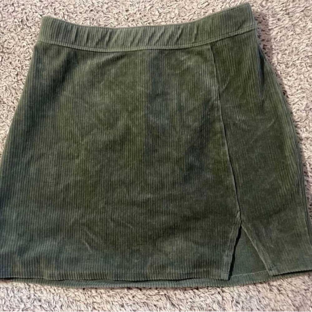Abercrombie Girls Olive Corduroy Wrap Mini Skirt Size 13-14